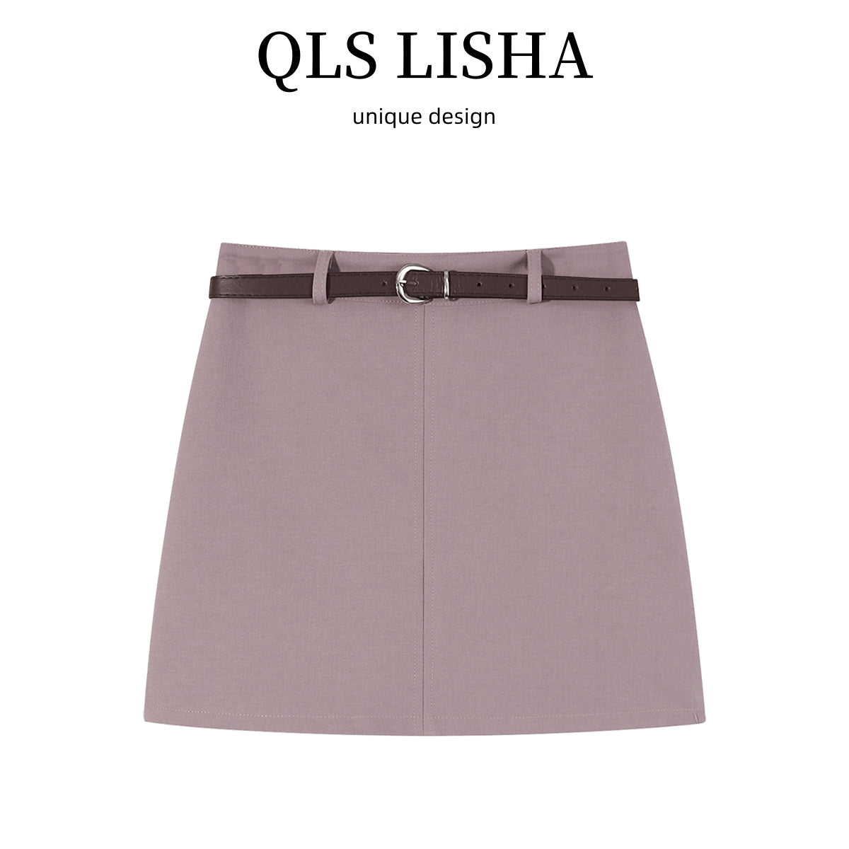 QIS Lisha Dəbli Midi Ətək Qadınlar üçün Yaz/Payız/Yay Yeni Gəliş Yüksək Belli Bütöv Rəngli A-Xəttli Çoxfunksiyalı Bədən Qısa Ətək