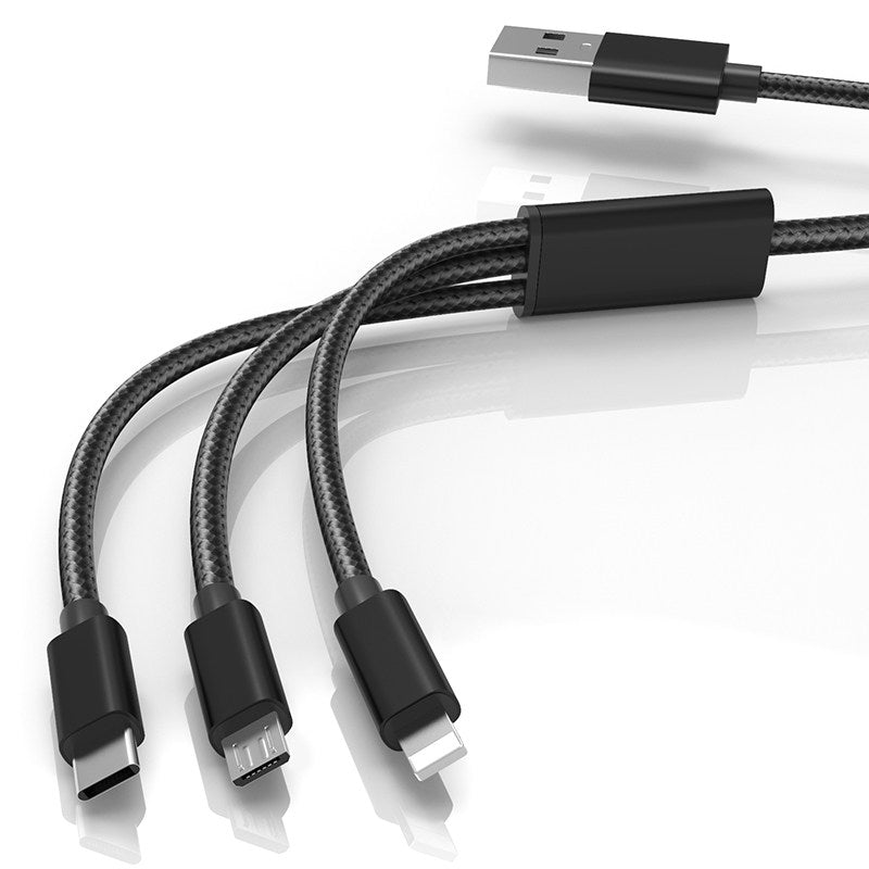Apple Android Huawei Xiaomi vivop mobil telefonu üçün uyğun uzadılmış 2 metrlik birdən üçə qədər məlumat kabeli sürətli şarj kabeli çox başlı