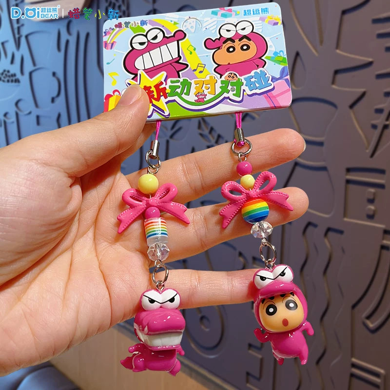 Orijinal Crayon Shin-chan Kiçik Burun Tutucu Telefon Zənciri 2025 Yeni Stil Qulaqlıq Avtomobil Açar Zənciri Sırt Çantası Kulon Açar Zənciri