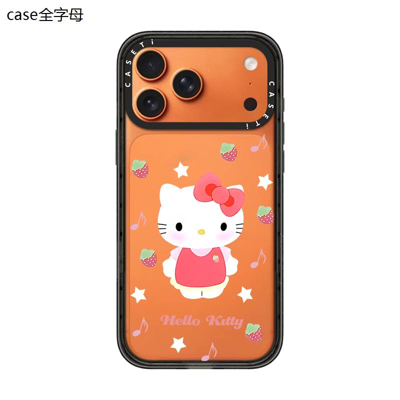 CASE Hello Kitty Hamburger Etiket Telefon Qutusu, iPhone 17 Pro Max Telefon Qutusu ilə Uyğundur 16/15/14 Plus, Trend Brend, Populyar Onlayn Məşhur Stil, Maqnit Əlavəsi