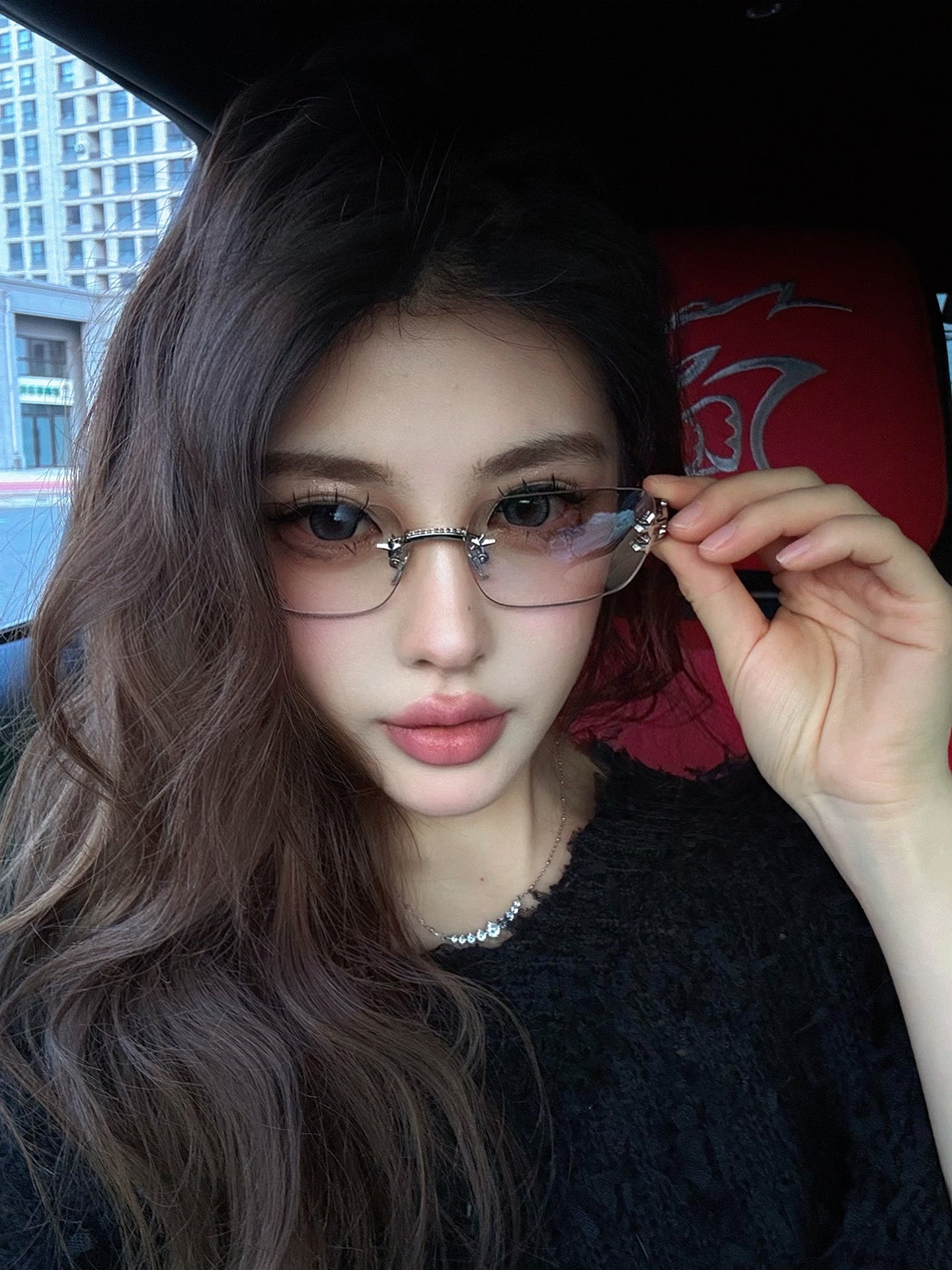 Koreya stili çərçivəsiz jennie eyni üslublu gradient civə günəş eynəyi qadın moda y2k isti qız anti-UV günəş eynəyi