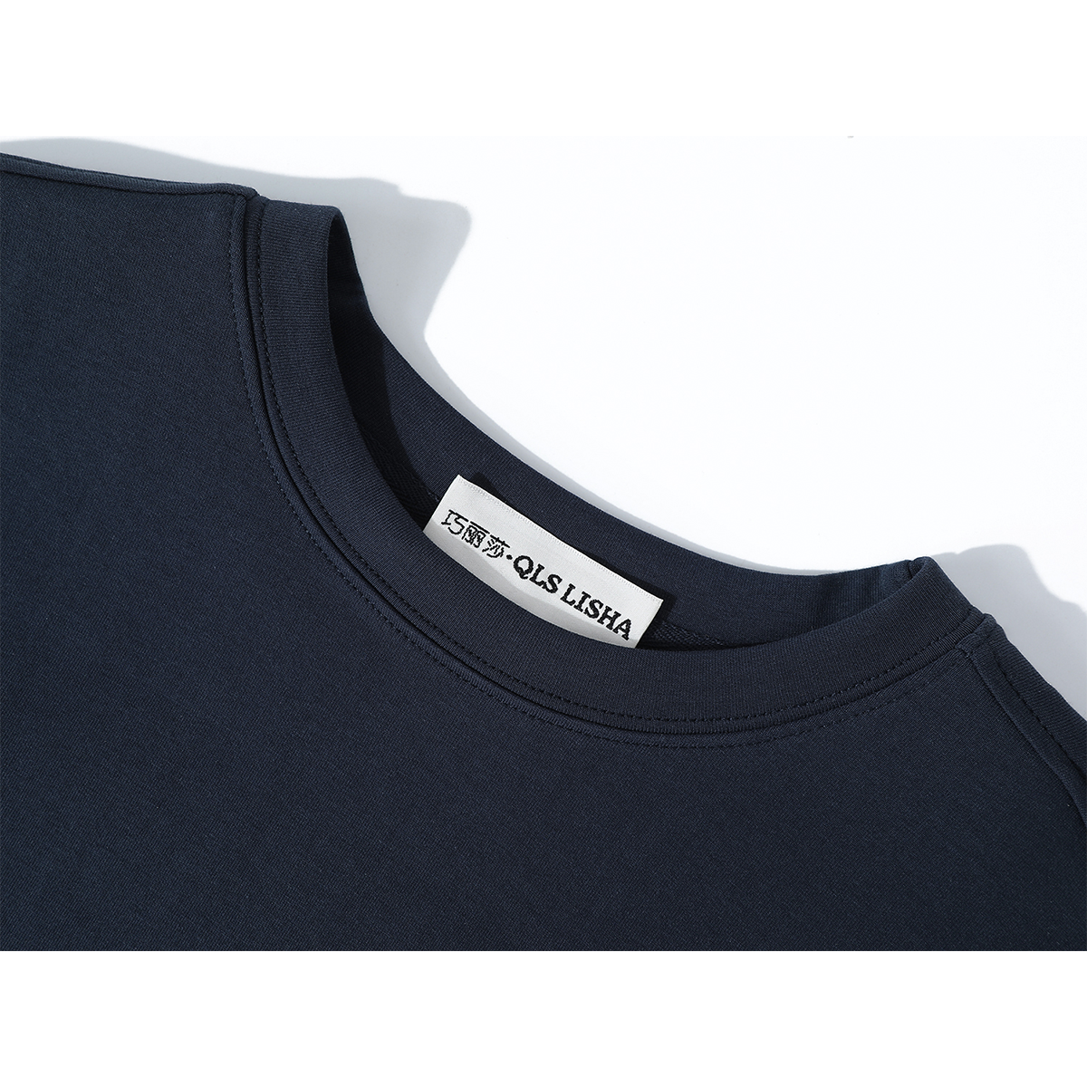 Chorissa Tünd Göy Süni İki Parçalı Kruvaziyer Yaxalı Qadın Sviter, Yaz və Payız, Amerika Retro Stil, Rəngli Zolaqlı Top