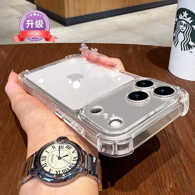 [Super düşməyə qarşı hava yastığı] Apple 17promax mobil telefon üçün uyğun platin hərf iPhone17pro yeni max+ip hər şey daxil 16 qoruyucu çanta 15 silikon 13 yüksək səviyyəli sensor 14 şəffaf 2026