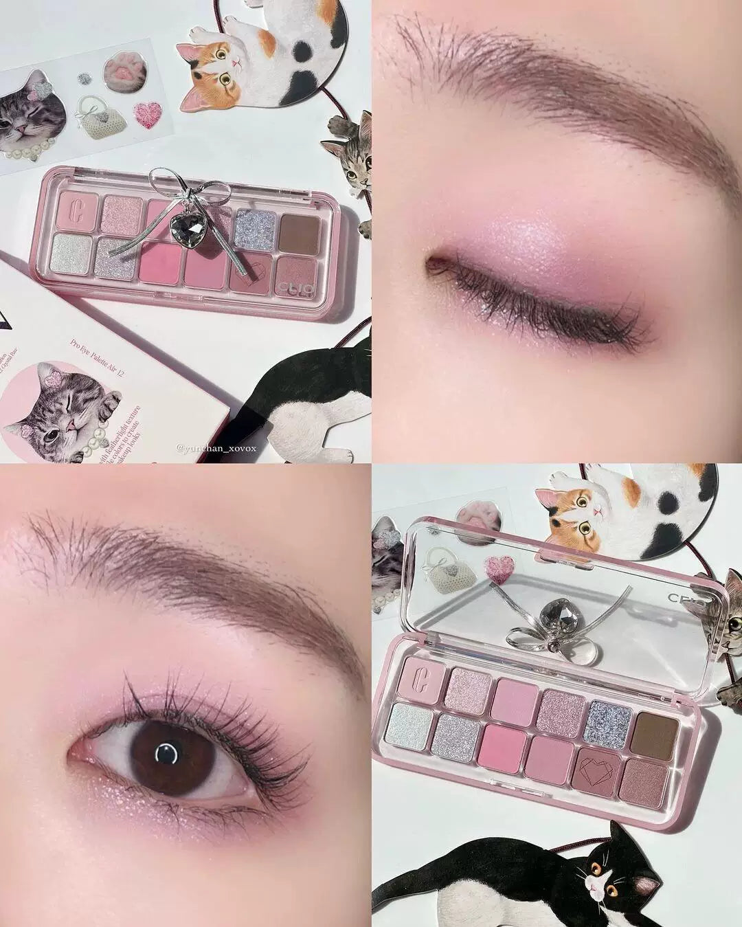 Clio Korea-nın payız/qış üçün yeni 12 rəngli göz kölgəsi palitrası, təbii torpaq tonları da daxil olmaqla, mat, parıltılı və vurğulayıcı çalarları özündə birləşdirir. (Orijinal məhsul)