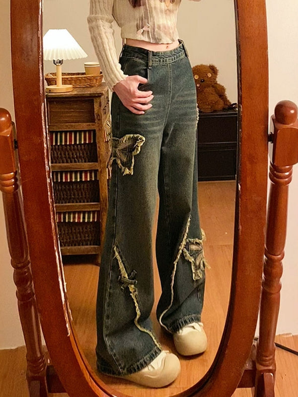 Kəpənək tikməli və yan fermuarlı, böyük ölçülü qadın cins şalvarı, yay üçün idealdır, arıqlamaq üçün, yüksək belli, geniş bədən quruluşuna malik, düz ayaqlı, enli şalvar.