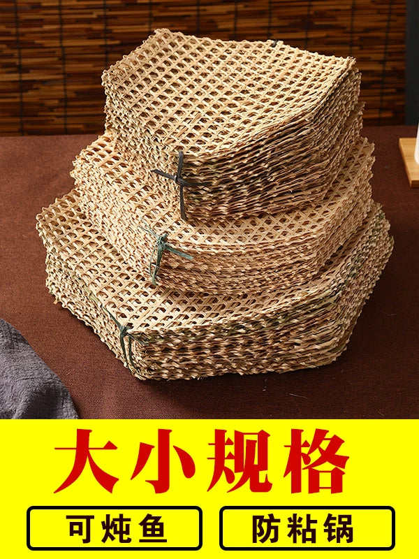 Bambuk toxuculuq altıbucaqlı balıq güveç ızgarası Bamboo Da Bambuk pörtlədilmiş balıq pasta əleyhinə döşək Kiçik bambuk tor Bambuk rəndəsi Bambuk buxarda hazırlanmış dilimlər əllə toxunmuş