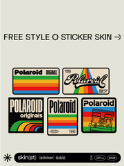 SkinAT Polaroid kamera stikerləri, noutbuk stikerləri, motosiklet stikerləri, Polaroid dekorativ stikerləri, gitara stikerləri, soyuducu stikerləri, çamadan stikerləri, suya davamlı və yapışqan qalmayıb