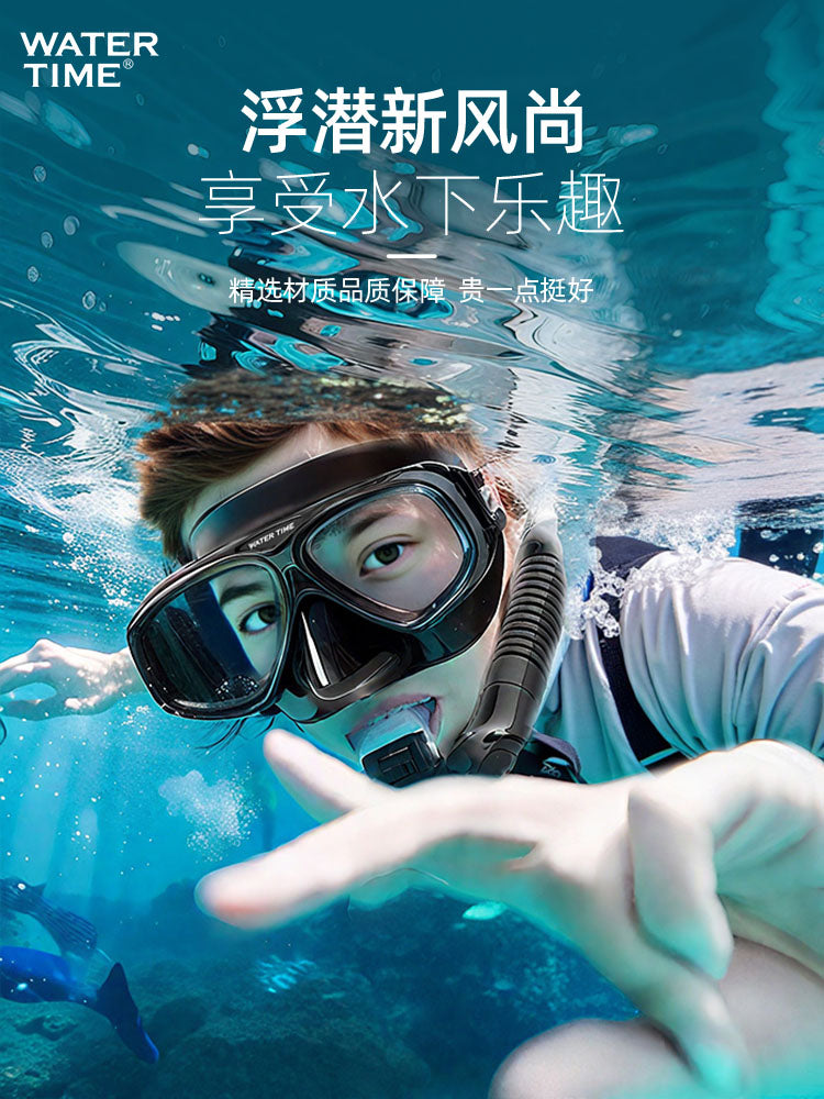 WaterTime snorkeling maskası Sambo maskası sualtı dalğıc gözlükləri respirator miyopi üzgüçülük üçün avadanlıq dəsti