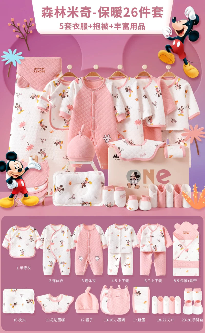 Disney Yenidoğulmuş Körpə Geyimləri Hədiyyə Dəsti - Yenidoğulmuşlar, Bir Aylıq Bayram və Yüksək Səviyyəli Hədiyyə üçün İdealdır