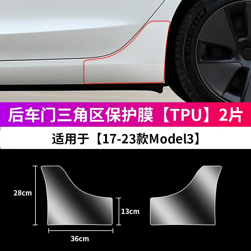 Tesla Yeni Versiya Modeli/Yl/3-ə aiddir Arxa Qapı Sıçramaya Qarşı Film Qapı TPU Ekran Qoruyucusu Bərpa Aksesuarları