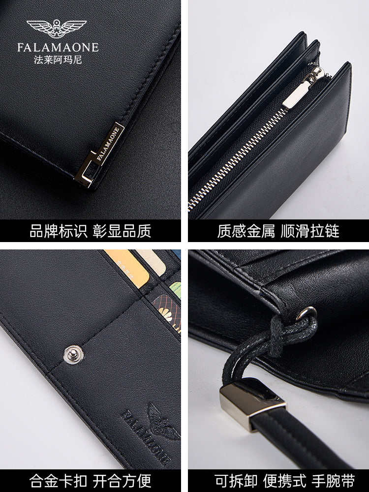 Fala Armani Kişi Uzun Dəri Cüzdan, 2025 Yeni Stil, Yüksək Səviyyəli Hədiyyə Qutusu, Sevgiliniz üçün Mükəmməl Hədiyyə, Çanta/Cüzdan