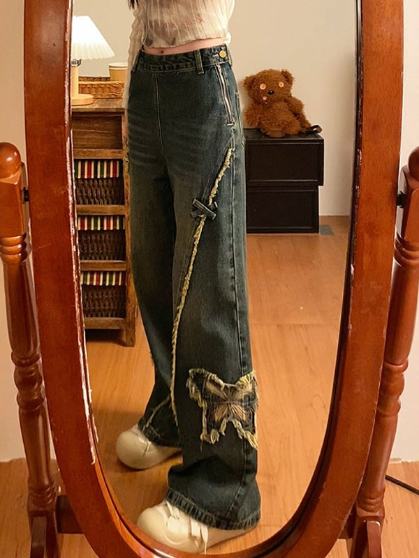 Kəpənək tikməli və yan fermuarlı, böyük ölçülü qadın cins şalvarı, yay üçün idealdır, arıqlamaq üçün, yüksək belli, geniş bədən quruluşuna malik, düz ayaqlı, enli şalvar.