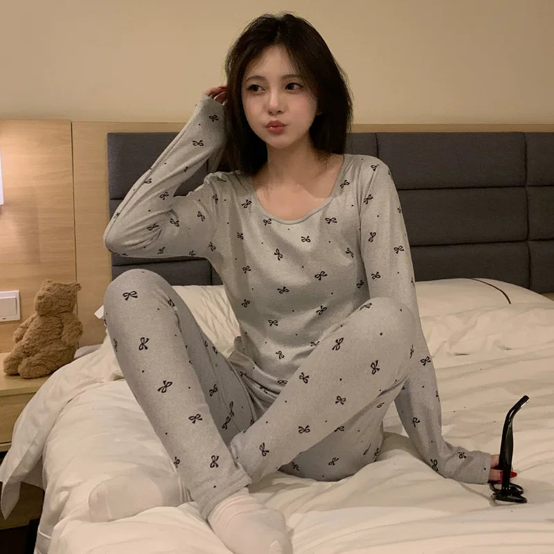 Qadın Daksa Köpəyi Termal Alt Geyimi Dəsti, Qalın Yun Astarlı, 2025 Yeni Qış İsti və Uyğun