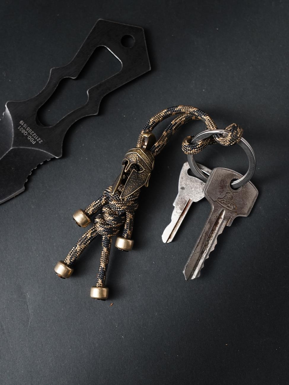 LV&amp;GEDETE Official Flagship Store Parachute Cord EDC Knife Pendant Car Key Chain Brass Charm Bag Accessories