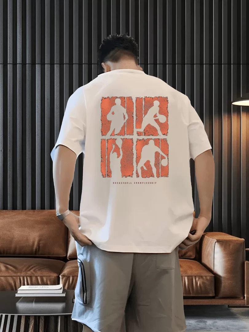 Əlavə böyük ölçülü 300 funt Amerika yaraşıqlı təmiz pambıq kişi qısaqol gənclik yay moda markası yuvarlaq boyunlu üst çaplı köynək