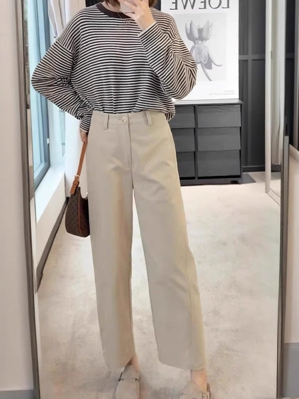 Artıq ölçülü qadınlar üçün tünd göy rəngli düz ayaqlı gündəlik şalvar, 2026-cı ilin yayı, artıq ölçülü və kiçik bədən quruluşlu qadınlar üçün yüksək belli, arıqladıcı qısa karqo şalvarı.