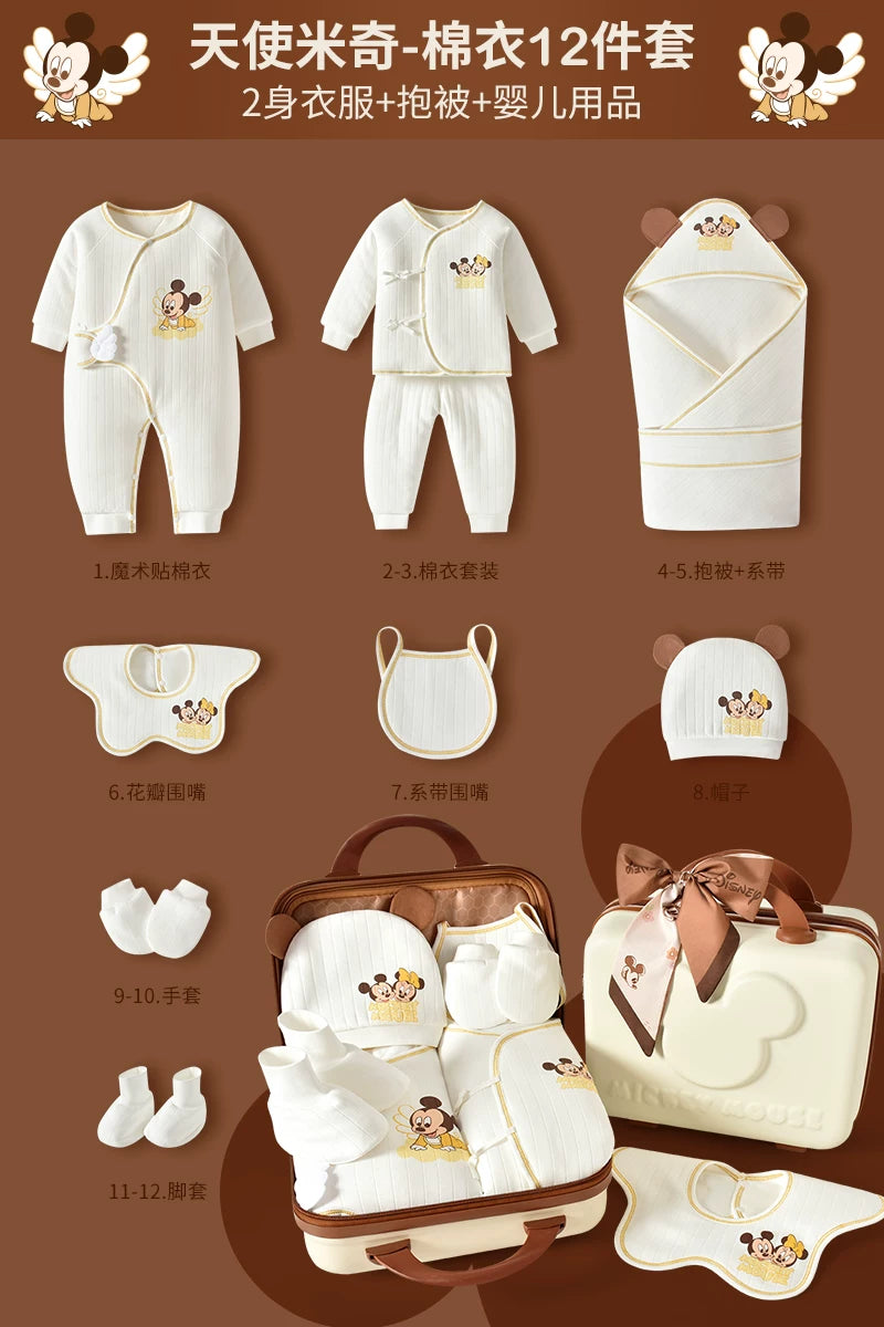 Disney körpə hədiyyə dəsti, yeni doğulmuş körpə üçün geyimlər, körpənin dolunay bayramı hədiyyəsi, yüksək səviyyəli körpə ləvazimatları