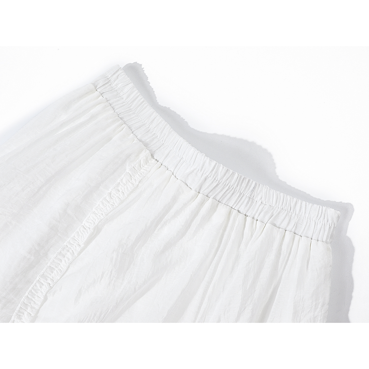 Cholisa'nın niş dizaynı, axıcı ağ A-xəttli midi ətək, qadın yay nazik, qeyri-müntəzəm yüksək belli ətək