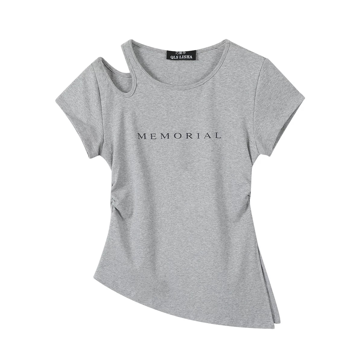 Cholisa qısaqol qadın futbolkası, unikal və şık dizaynla, yayın əvvəlləri üçün mükəmməldir. Bu, incə, yüksək belli və yaraşıqlı, çiyin xətti olan köynəkdir.