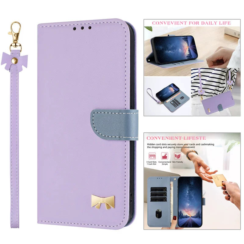 Local version of Honor 500 Pro phone case, SIM card slot, full cover, shockproof flip case, Honor 500 phone case, leather case, cross-body wrist strap, compatible with necklace for women.