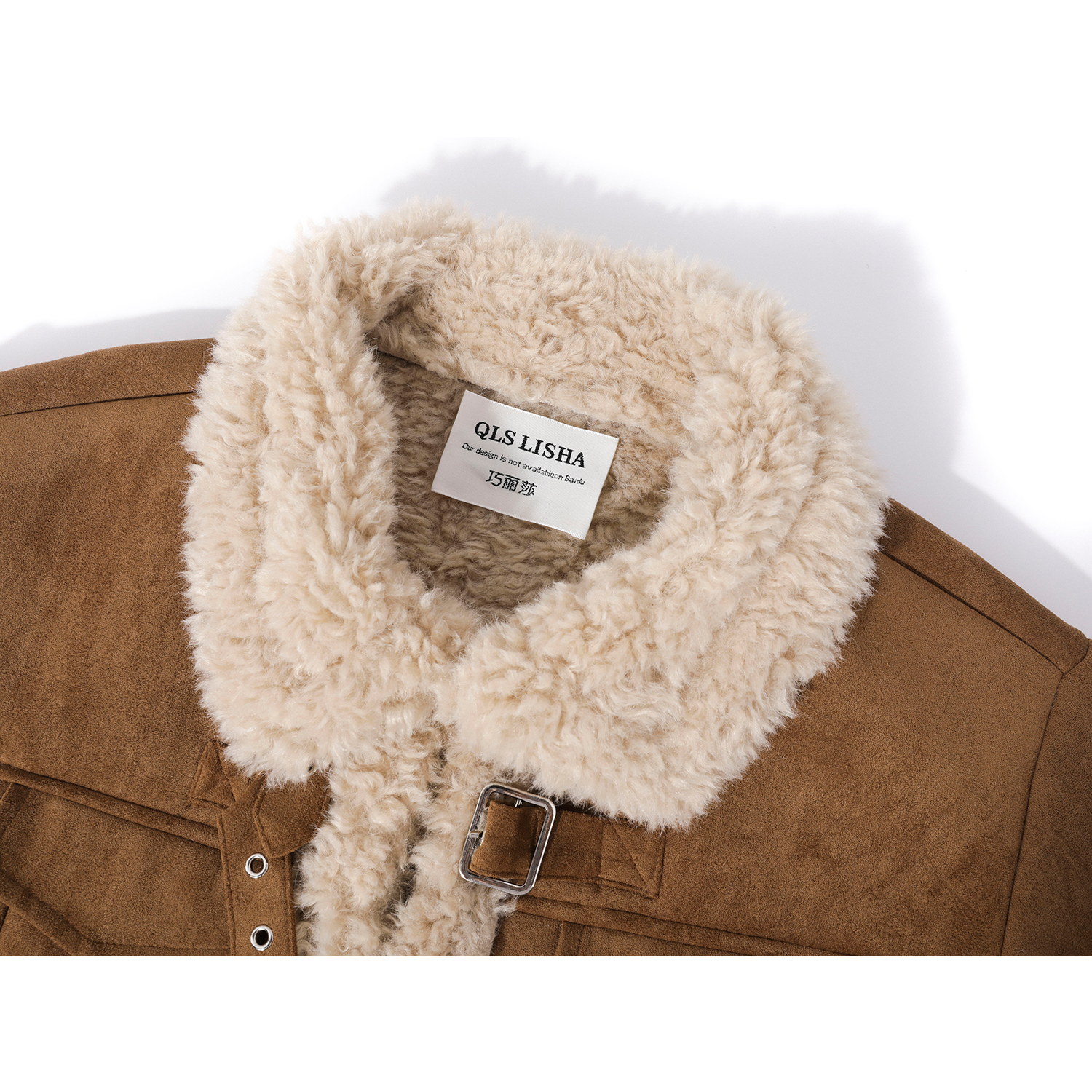 Chorlisa Qadınlar üçün Yüksək Keyfiyyətli Qırxma Paltosu, Çoxfunksiyalı Dizayn, Retro Stil, Qalın Quzu Yunlu Qısa Gödəkçə, Qış