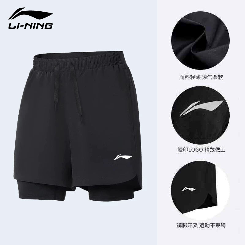 Li Ning idman şortu kişi yay tez quruyan 2026 yeni buz ipək qaçış fitness basketbol məşqi beş nöqtəli xarici geyimi