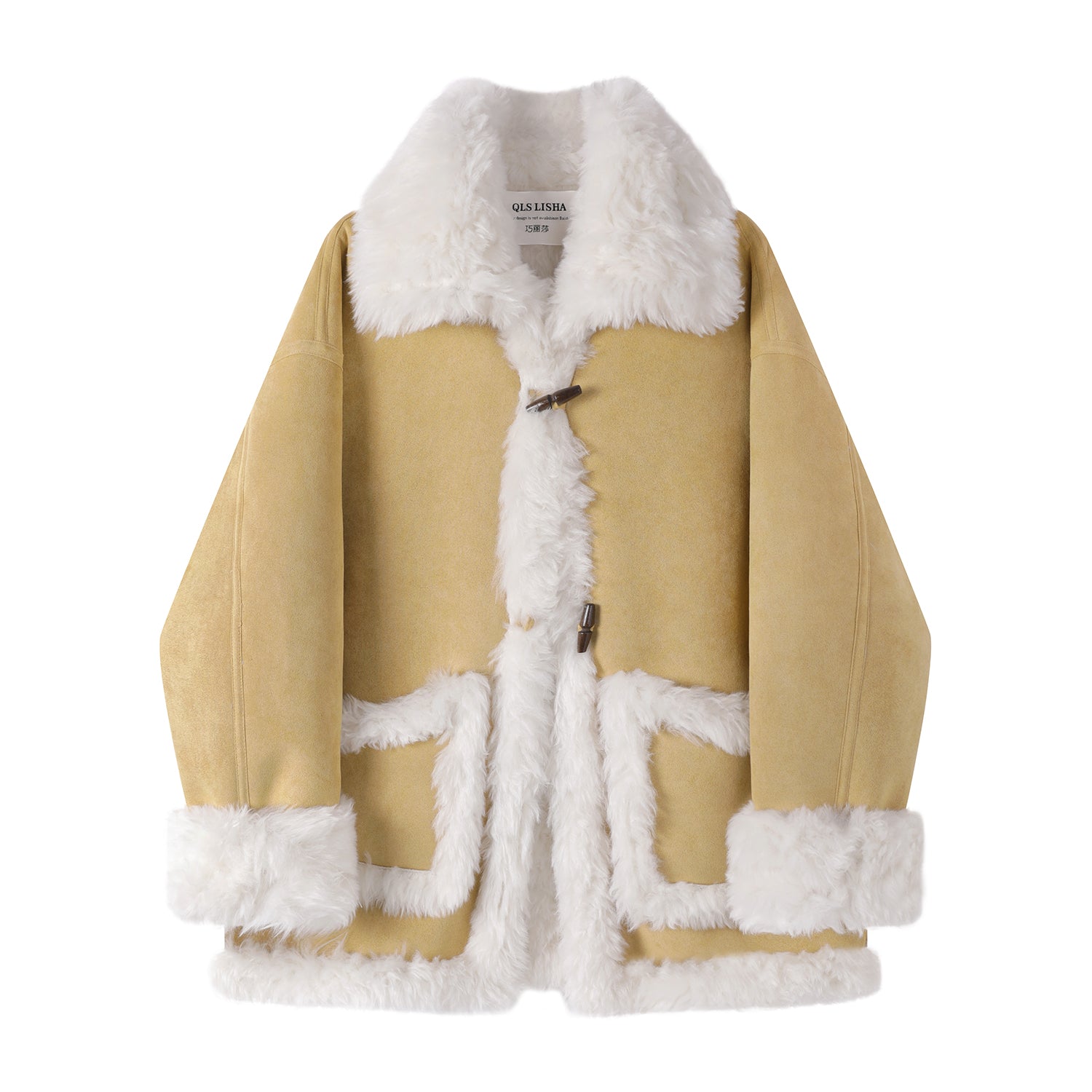 Cholisa-nın qadınlar üçün çox şirin, qalın, yun astarlı paltosu, payız və qış, isti quzu yunundan hazırlanmış üst hissə.