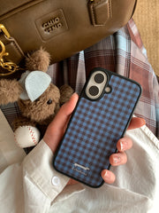 EshuRohe 2026 yaz və yay yeni Fransız duz üslubu Coruli mavi qəhvəyi rəngli plaid cüt unisex alma iphone17promax cib telefonu qutusu 16plus orijinal yüksək səviyyəli mənada 15 maqnit buzlu