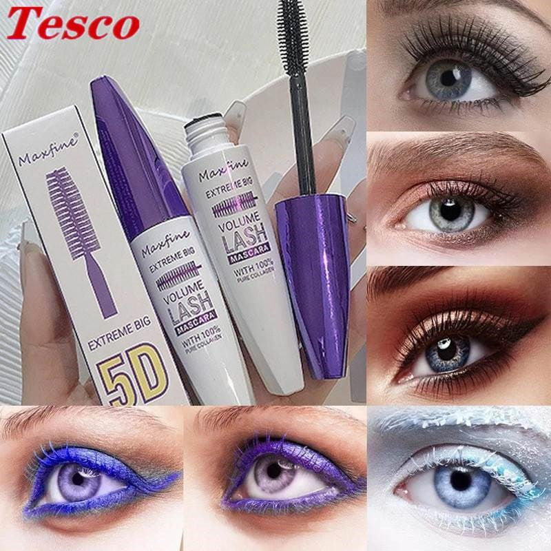 Tuş 5D Fiber Rəngli Kirpiklər Makiyaj Kosmetikası