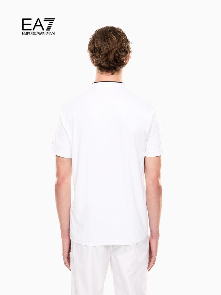 EMPORIO ARMANI EA7 Fall/Winter Men's Three-Button Stand-Up Short-Sleeve Tennis Polo Shirt