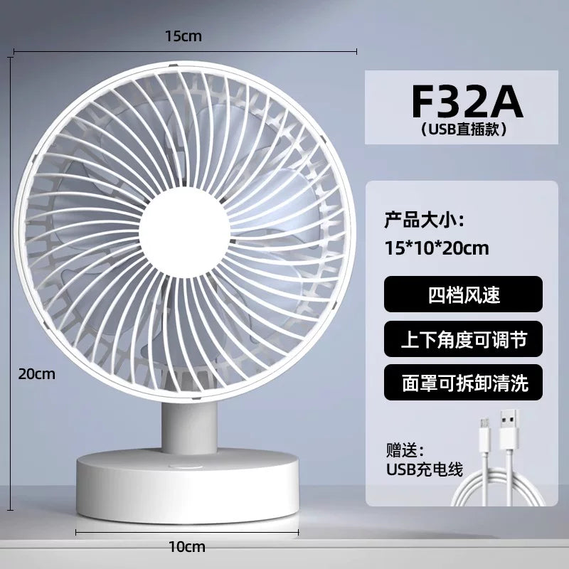 Minye USB kiçik fan ofis masası portativ açıq havada kiçik tələbə yataqxanası üçün doldurulan mini fan