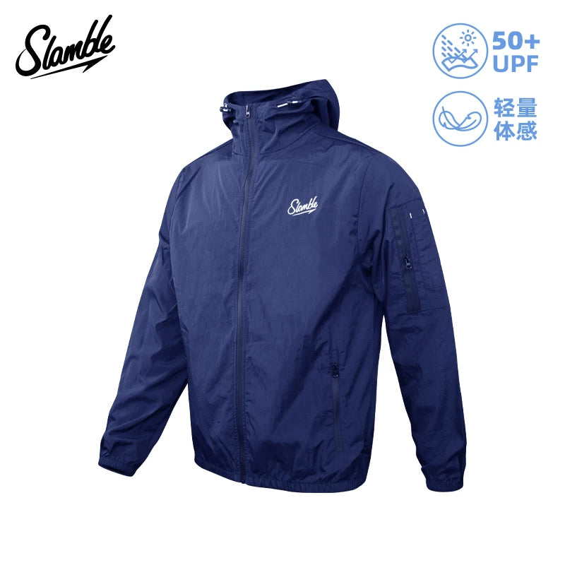 SLAMBLE çalışan windbreaker 25 kişi və qadınlar üçün idman gödəkçələri, açıq havada çoxfunksiyalı boş payız külək keçirməyən gödəkçələr