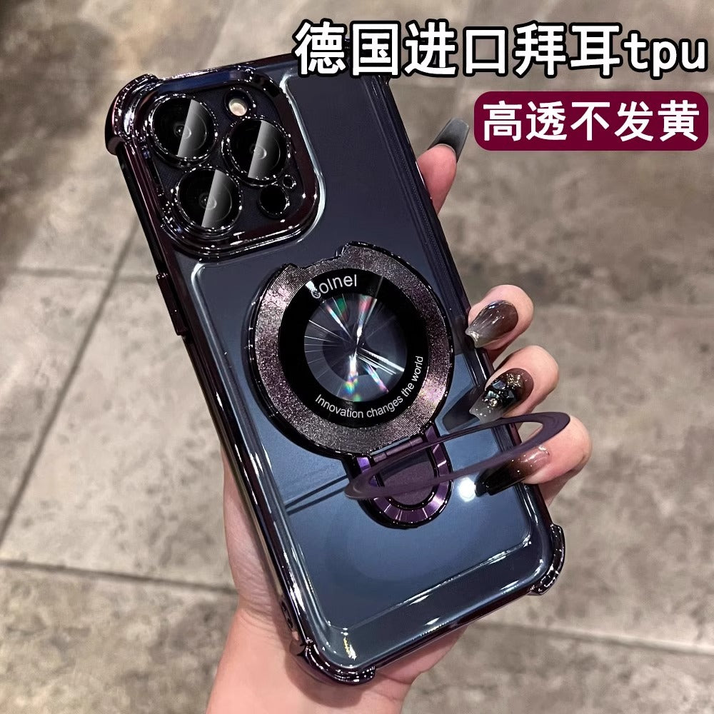 Apple 15promax mobil telefon qutusu üçün uyğun olan maqnit stend ip17 dördbucaqlı hava yastığı iPhone16e lens filmi 14Plus silikon 12 şəffaf yüksək səviyyəli 13pro sadə 11 yıxılmağa qarşı qoruyucu örtük