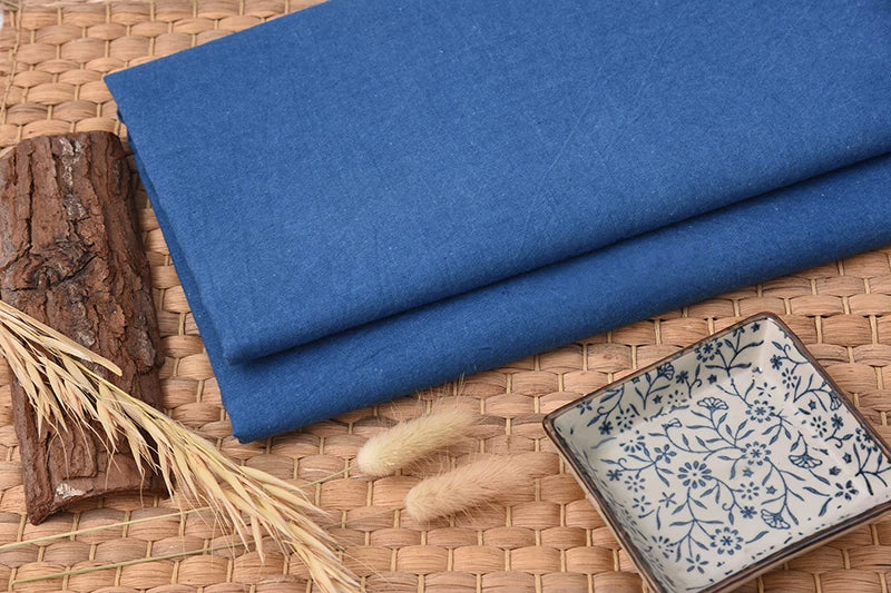 Saf pambıq gradient DIY əl işi indiqo boyalı batik köhnə qaba parça otla boyanmış paltar yubka sashiko naxışlı parça mavi parça