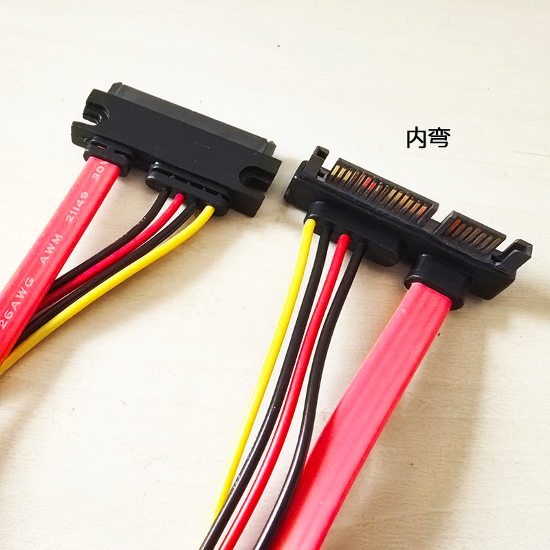 SATA kişidən qadın uzatma kabeli SATA7+15P sabit disk məlumat kabeli sata22pin uzatma kabeli