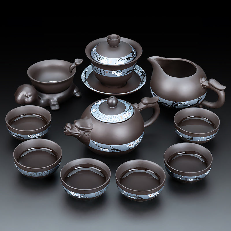 Zisha Kung Fu çay dəsti ev qonaq otağı yüngül lüks çay dəsti ofis qəbulu Çin çaydanı çay fincanı