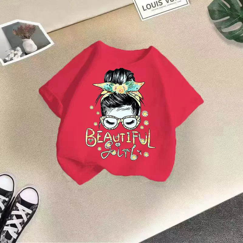 tshirt T Shirt dəbli körpə uşaq geyimləri qız qızlar üçün köynək