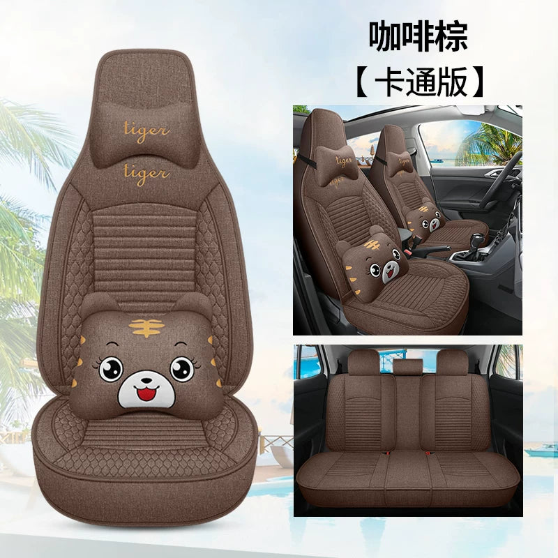 2025 BYD Hiace 07 DM-i Linen Fabric Seat Covers, All Season Universal Car Seat Cushions