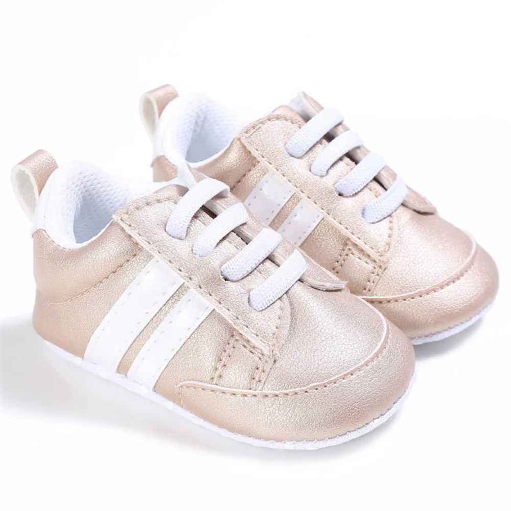 Yeni Doğulmuş Uşaq Ayaqqabı Oğlan Qız Klassik İdman Soft Sole PU Lea