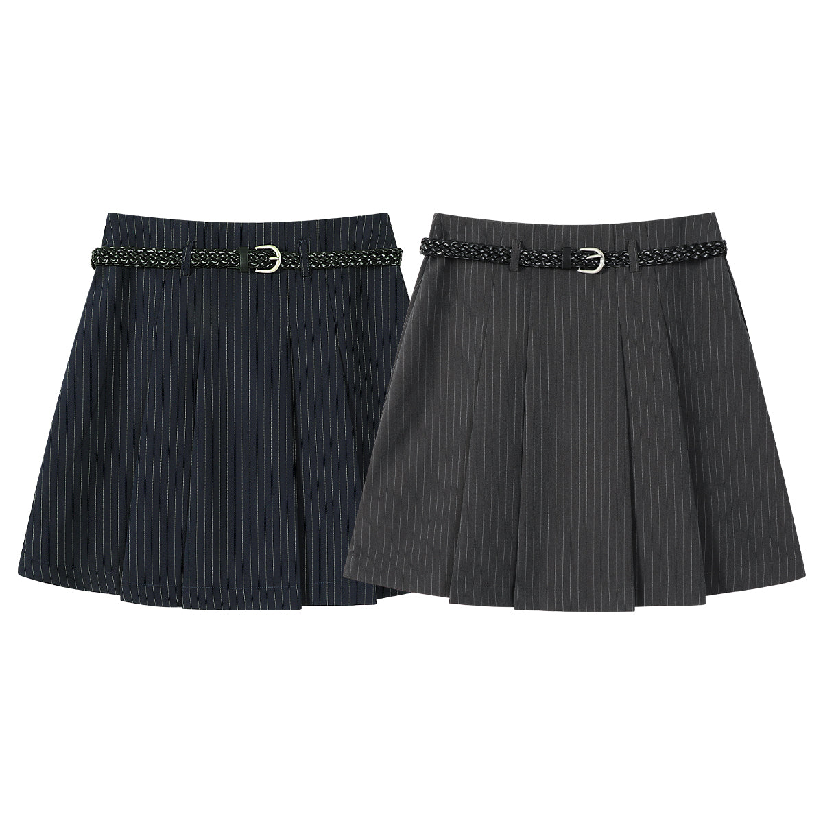 Cholisa-nın qadınlar üçün unikal və gözəl boz zolaqlı gündəlik midi ətəyi, yüksək belli, arıqladıcı A-xəttli qatlı mini ətək, yaz üçün mükəmməldir.