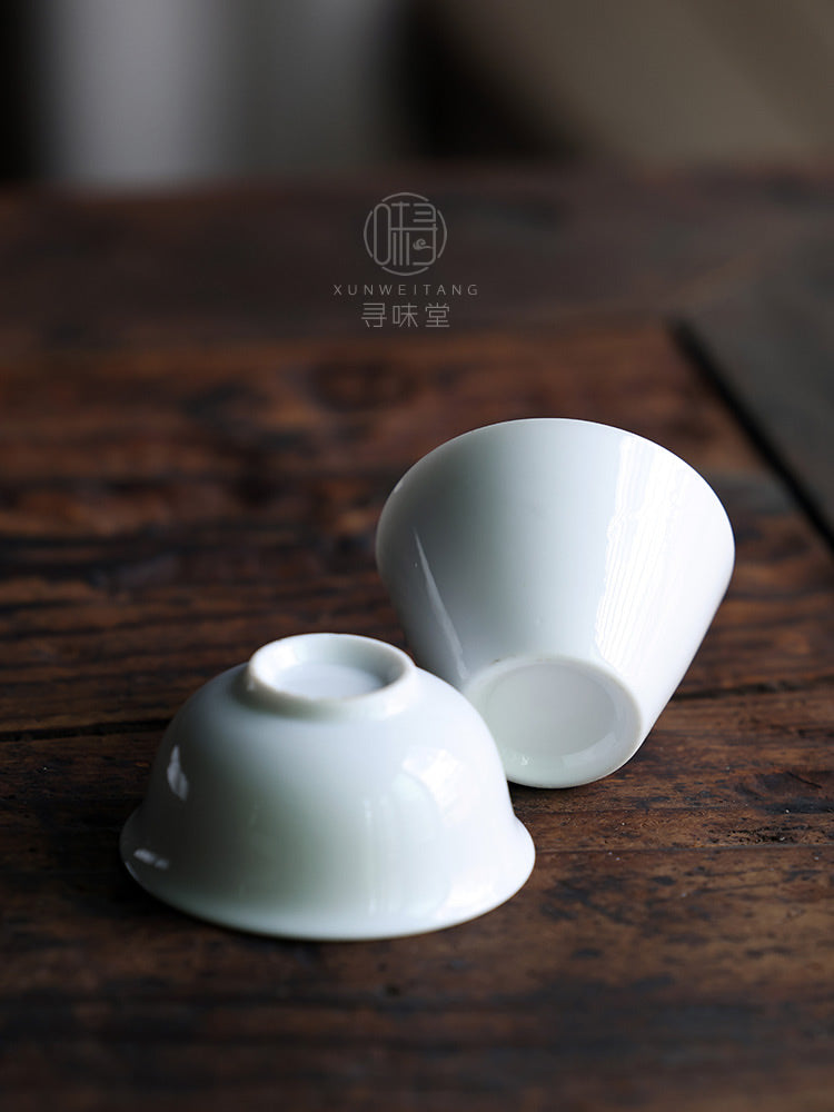 Klassik Dehua yüksək ağ çini çay fincanı | Keyfiyyətli çay fincanı, kiçik çay qabı, çay fincanı, kiçik ağız fincanı, ağ çini Kung Fu çay dəsti
