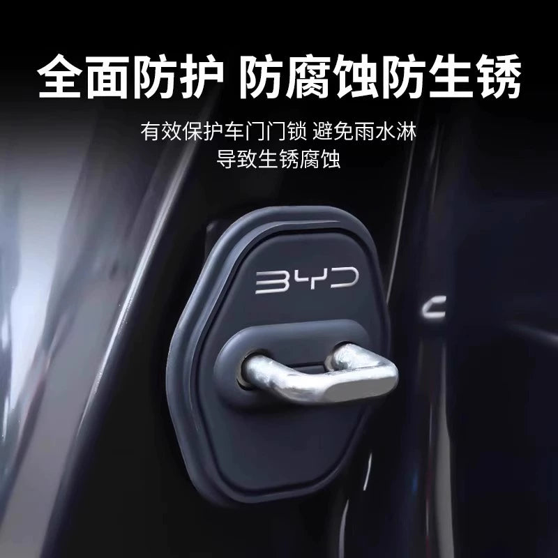 BYD Dolphin Seal Seagull Song PLUS Qin Han Tang Silikon Avtomobil Qapı Kilidi Qoruyucu Örtük Toka Amortizator Yastığı