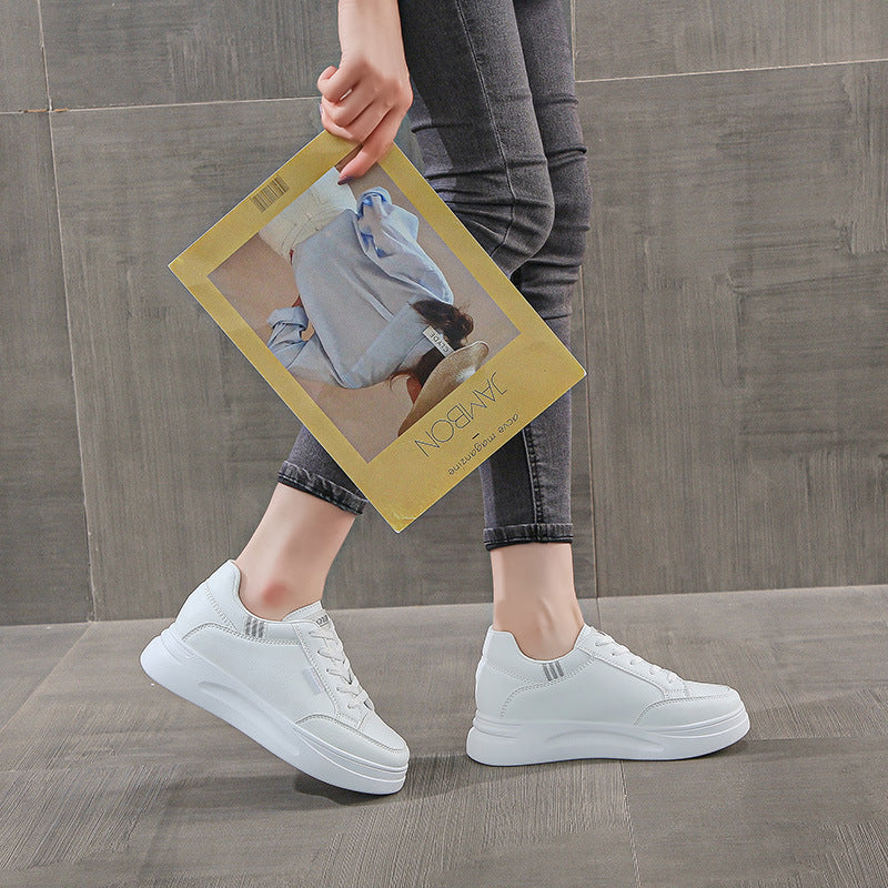 1718 White Shoes Qadın Bütün Uyğun Hündürlük Incr Qadın Ayaqqabıları