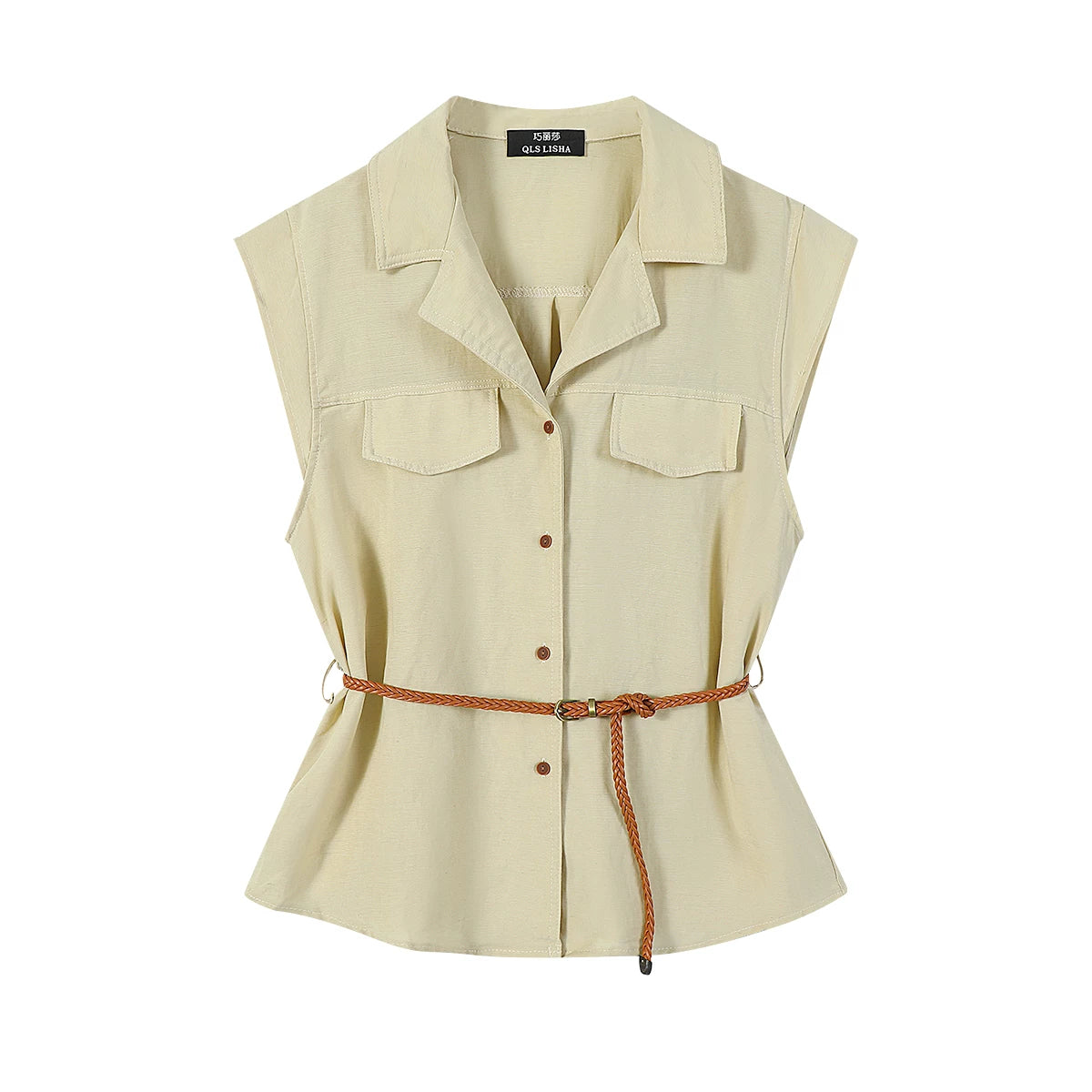 Cholisa Zərif İncə Formalı Qadın Köynəyi 2025 Yeni Stil, Yüksək Səviyyəli Fransız Qəşəng Görünüşü ilə Dəbli Qolsuz Top