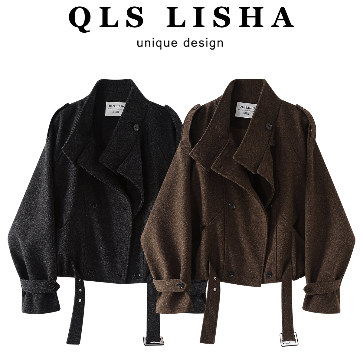 Cholisa'nın qadınlar üçün super şirin yun qısa paltosu, 2026 yaz, payız və qış retro motosiklet qısa pencəyi, yun top