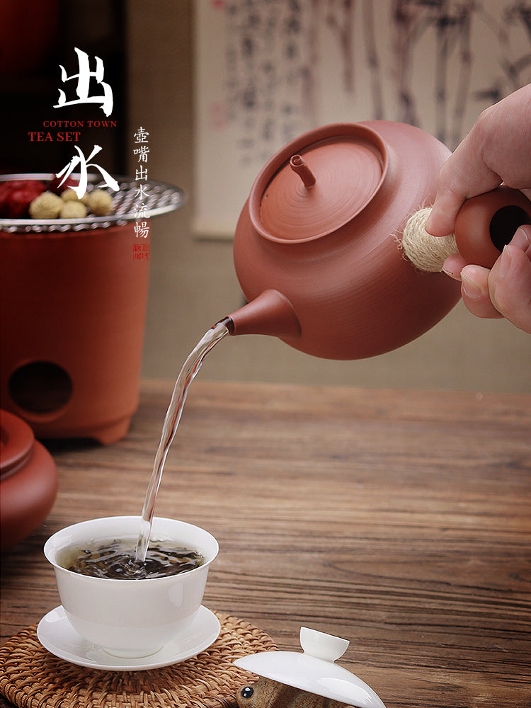 Chaozhou qırmızı palçıq qum çaydanı iki məqsədli kömür sobası çay hazırlamaq üçün soba ətrafında açıq məişət elektrik sobası məftilli elektrik qazanı Chaoshan kiçik soba