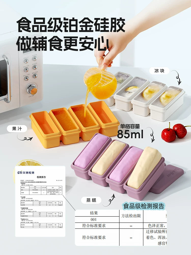 Kawashima evi uzun buz kub qəlibi məişət silikon buz qabı qida dərəcəli böyük buz kərpic buz qutusu qəlibi böyük tutumlu