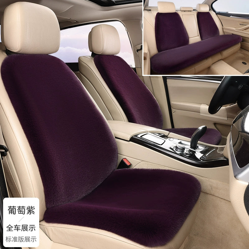 Avtomobil Oturacaq Yastığı Qış Doldurulmuş İstilik Texniki Qalınlaşmış Tək Oturacaq Arxa Sıra Sürüşməyən Tək Parça Üç Parçalı Dəst Neytral Yün Yastıq Dovşan Xəzi İmitasiya