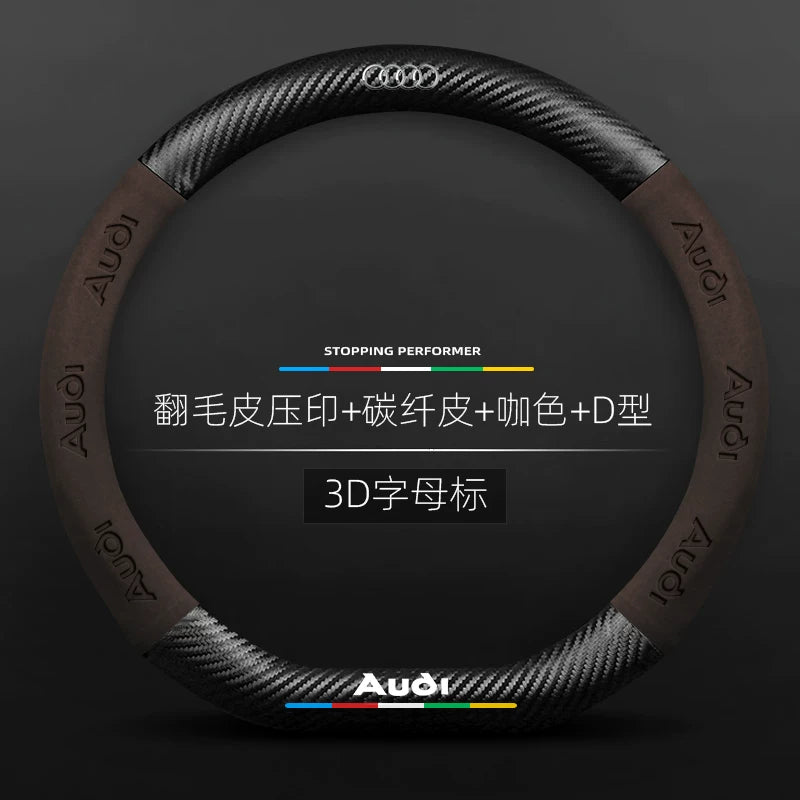 Audi avtomobil sükan örtüyü A4L A6L A3 Q2L Q5L Q3/7 A5/7 ultra nazik nəfəs alan orijinal dəri sükan örtüyü