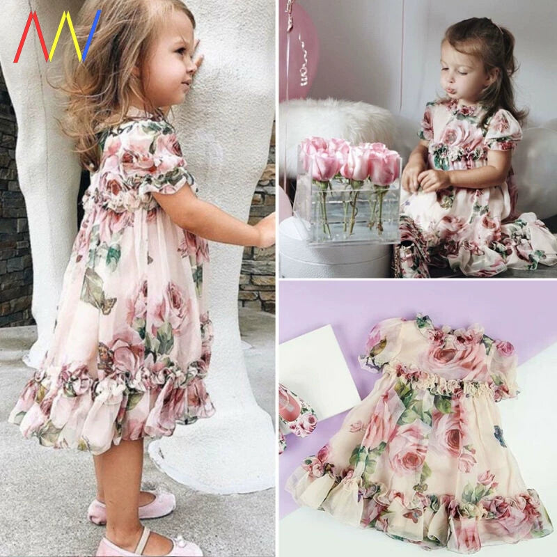 Qızlar üçün çiçəkli çiçəkli uşaq geyimləri Qızlar üçün körpə geyimləri